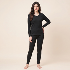 Women's Black Warmer Set