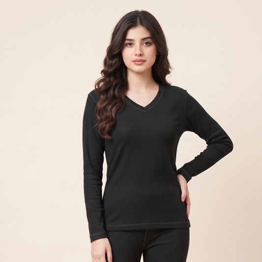 Women's Black Warmer Top