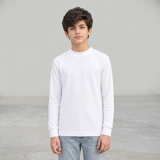 Mayer Kids Round Neck White