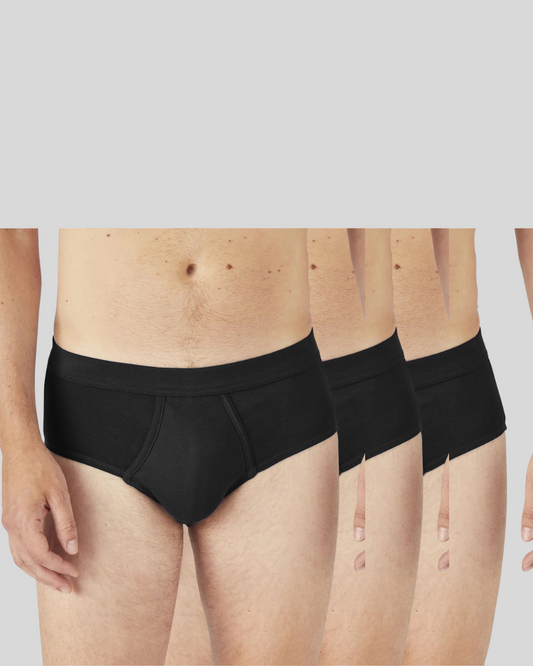 Pack Of 3 Men's Black Wear luxury brief