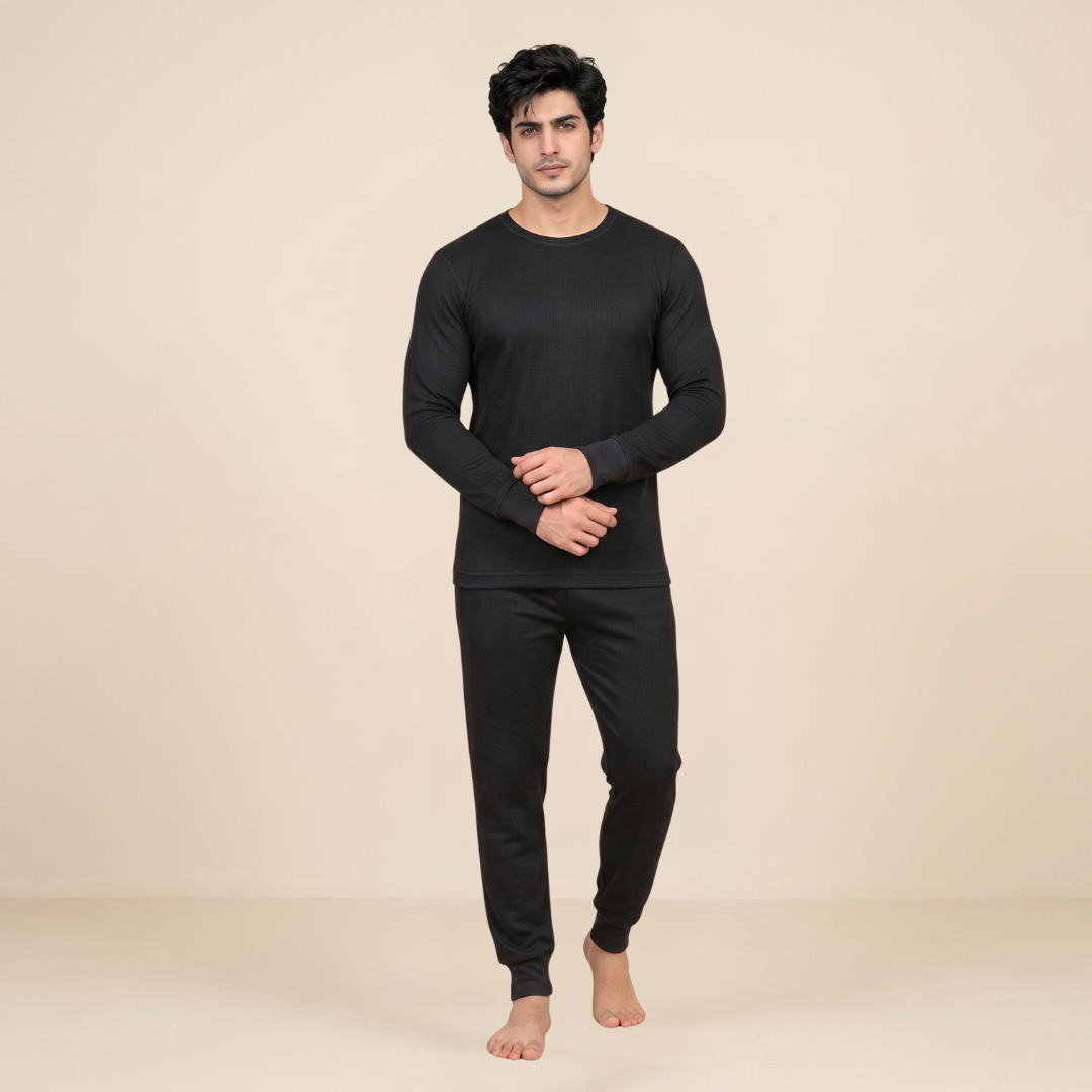 Men's Black Warmer Set