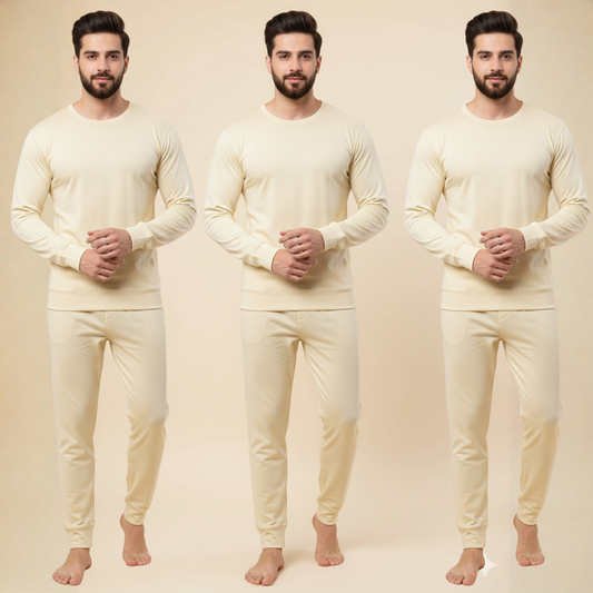 Pack of 3 Men's Cream Warmer Set