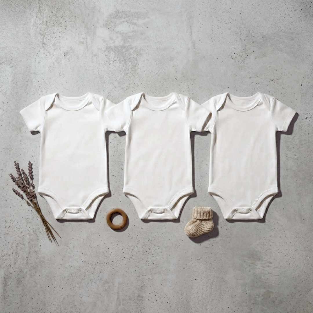 White Plain Romper – Half Sleeves (Pack of 3)