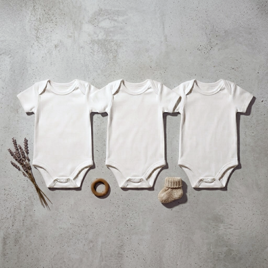 White Plain Romper – Half Sleeves (Pack of 3)