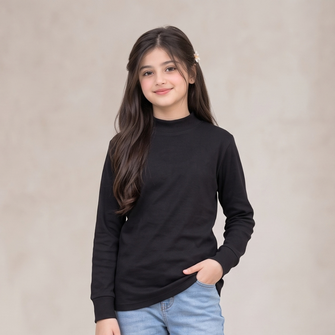 Mayer Kids Round Neck Black
