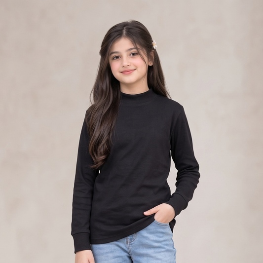 Mayer Kids Round Neck Black