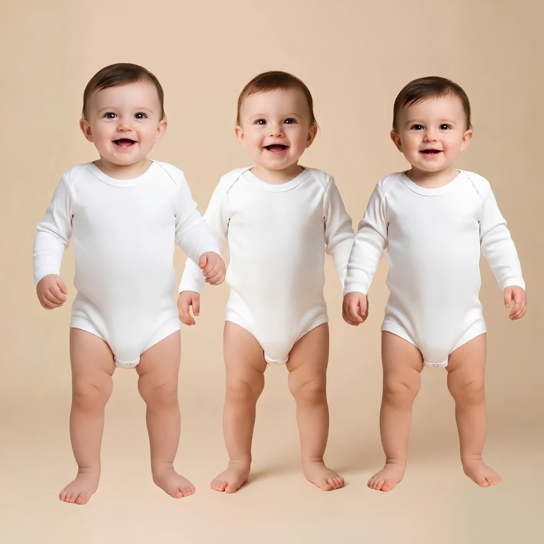 White Plain Romper – Full Sleeves (Pack of 3)
